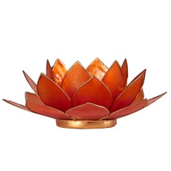 lotus sfeerlicht, lotus waxinelicht, lotusbloem oranje roze,
